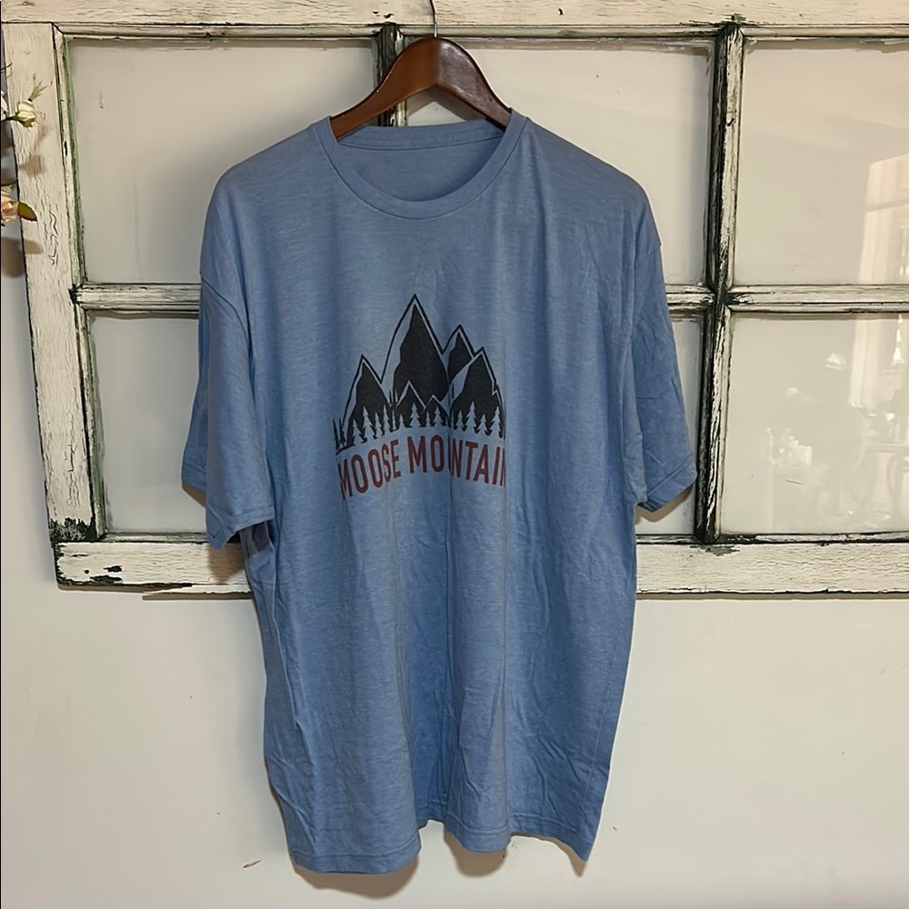 Blue Short Sleeve Tee with Forest Graphic
